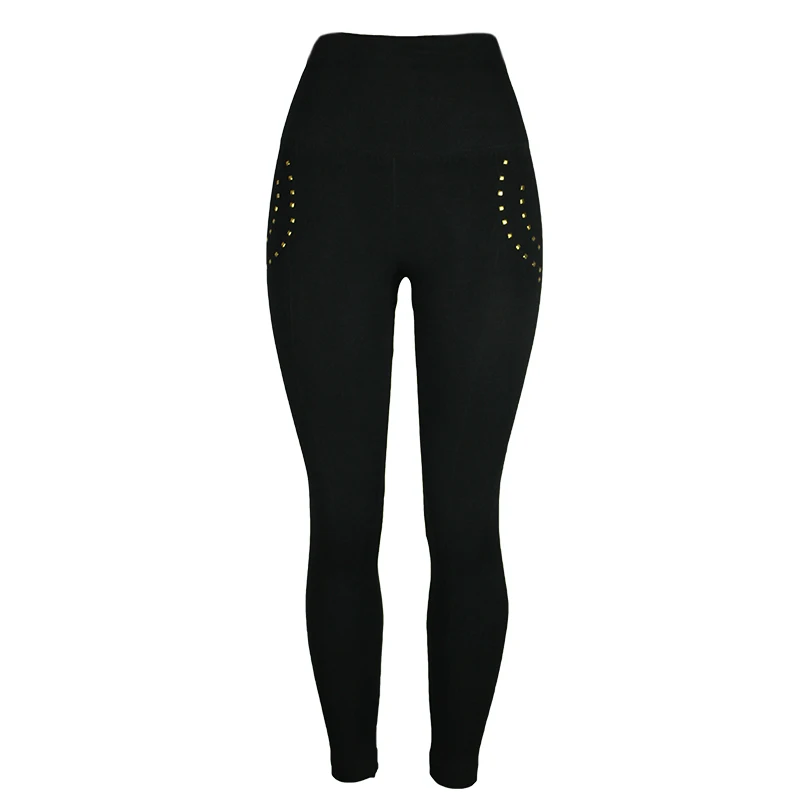 2019 New Women Compression Fitness Pants 3XL Base Layer Pants Black Leggings Rivet Casual Ladies High Waist Plus Size Leggings 2019 New Women Compression Fitness Pants 3XL Base Layer Pants Black Leggings Rivet Casual Ladies High Waist Plus Size Leggings