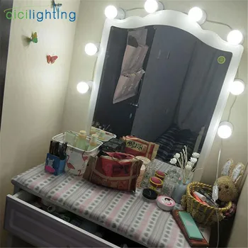 

Hollywood style dimmable vanity lights for mirror with plug, DIY plug in vanity lighting for makeup dressing table with dimmer