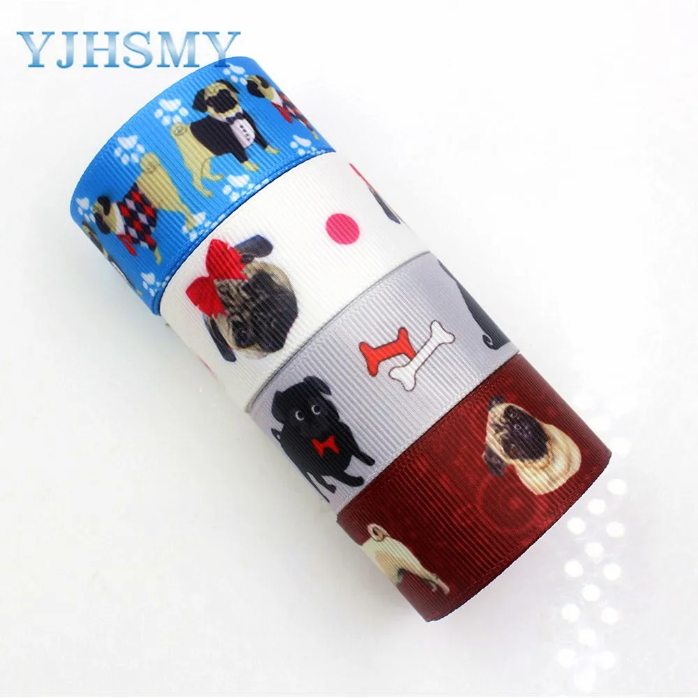 YJHSMY D 17817 762 10 ярдов 25 мм серия собак печатные ленты grosgrain DIY аксессуары для волос