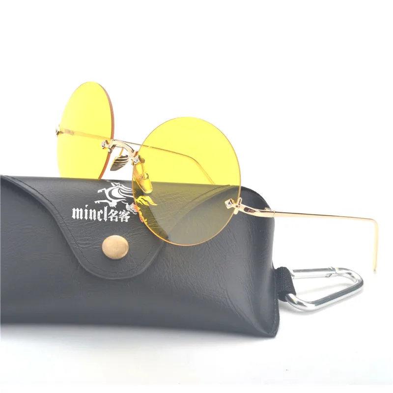 MINCL/Новинка круглые оправы солнцезащитных очков Для женщин Винтаж, солнцезащитные очки для женщин, фирменный дизайн, прозрачные солнцезащитные очки UV400 с коробкой FML