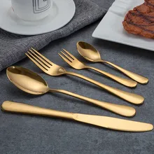 30Pcs/Set Black Dinnerware Set 304 Stainless Steel Golden Dinner Knives Forks Scoops Cutlery Set Tableware Christmas Gift