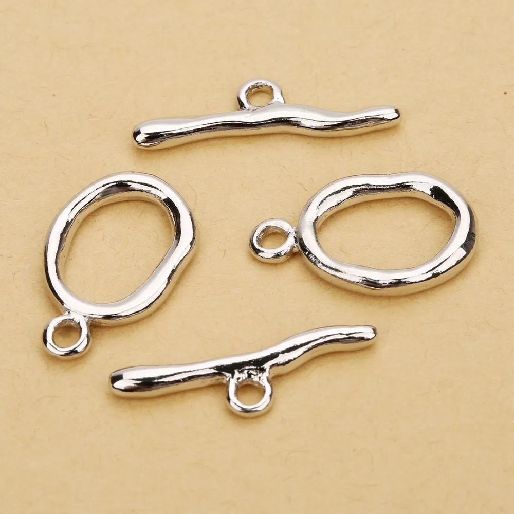 

LOULEUR 5set/lot Irregular Curved Copper OT Clasps Buckle Connectors Fit Bracelet Necklace For DIY Jewelry Making Findings