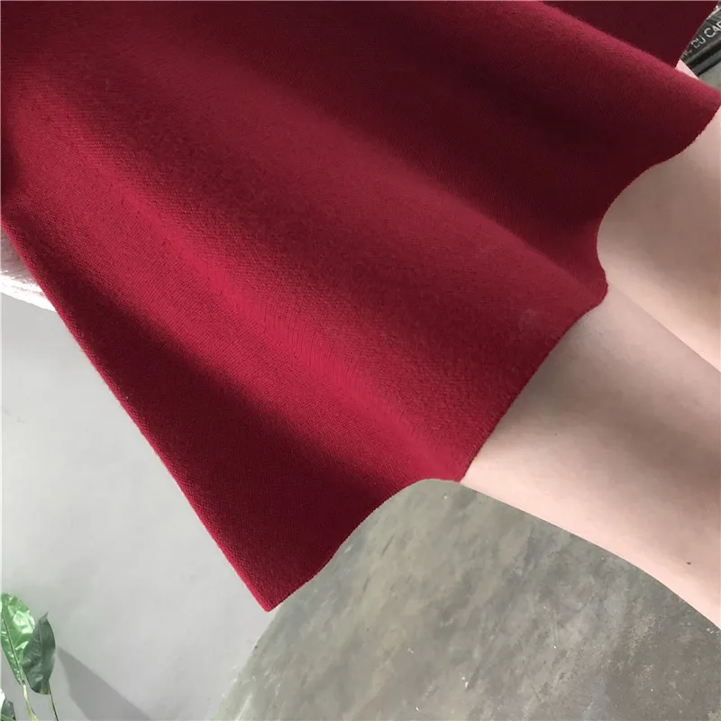 Осенние классические узкие тонкие трикотажные плиссированные юбки с высокой талией Короткая юбка