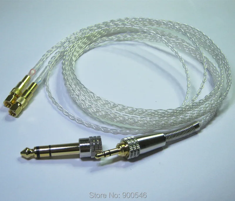 1.2m 4ft Handmade 8 core 4N OCC Flat braid Silver plated Headphone