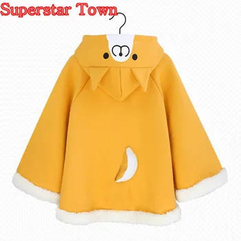 

Doge Hooded Sweatshirt Harajuku Winter Mori Girl Lolita Coat Fleece Cloak Sweet Cute Yellow White Kawaii Hoodies With Ears