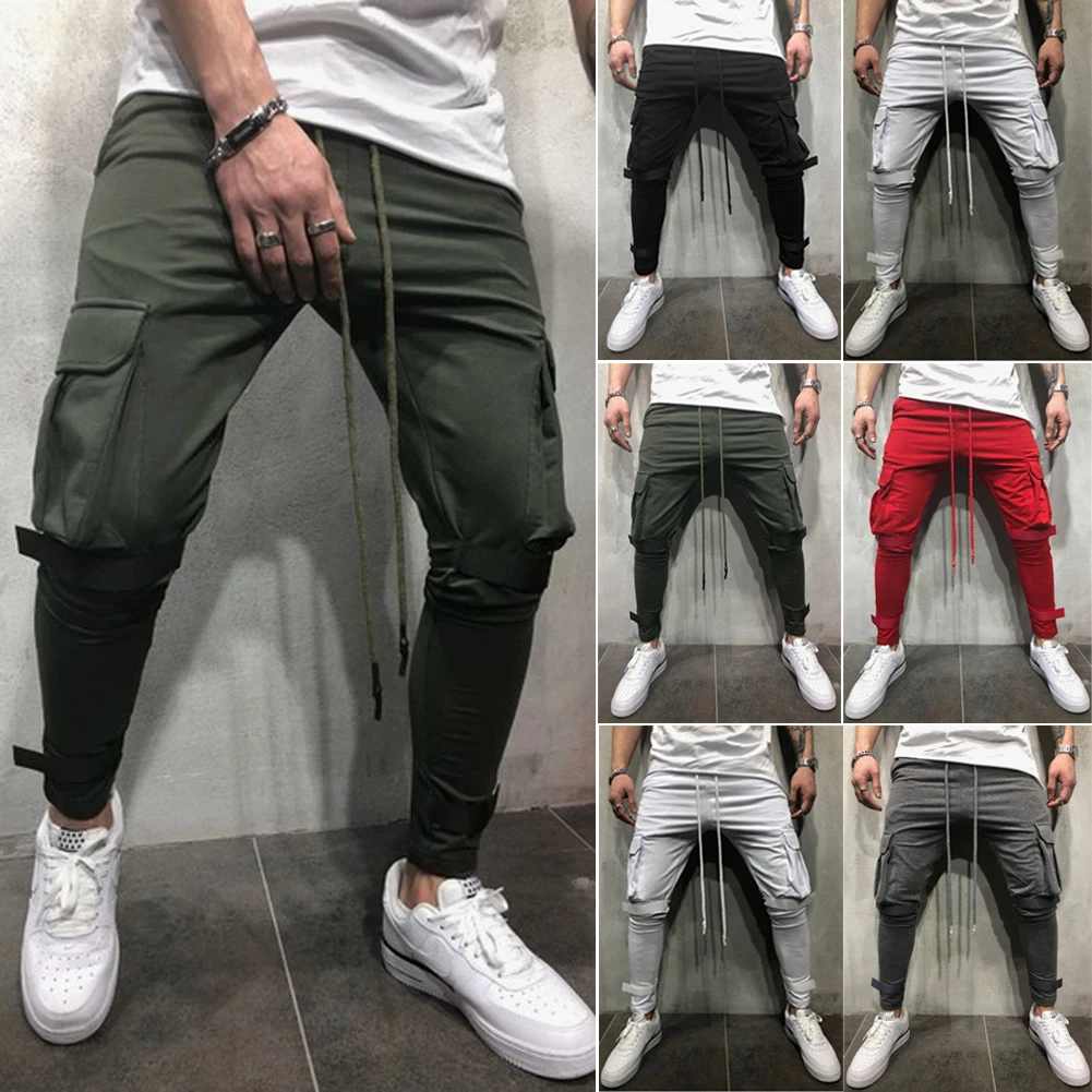 Брюки 2018, новый бренд, мужской кошелек, однотонный, Повседневный, хит продаж, узкие брюки, нижняя часть спортивного костюма, обтягивающие