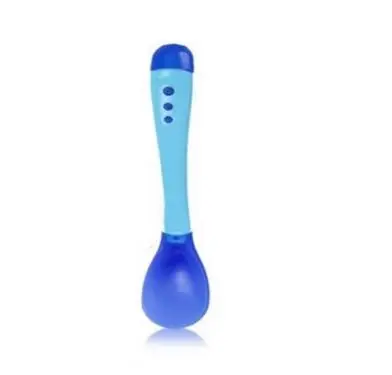 Мягкая силиконовая ложка для кормления, детская ложка, детская посуда, ложка для кормления, детская ложка для кормления, Мягкая ложка для кормления - Цвет: Flatware Blue spoon