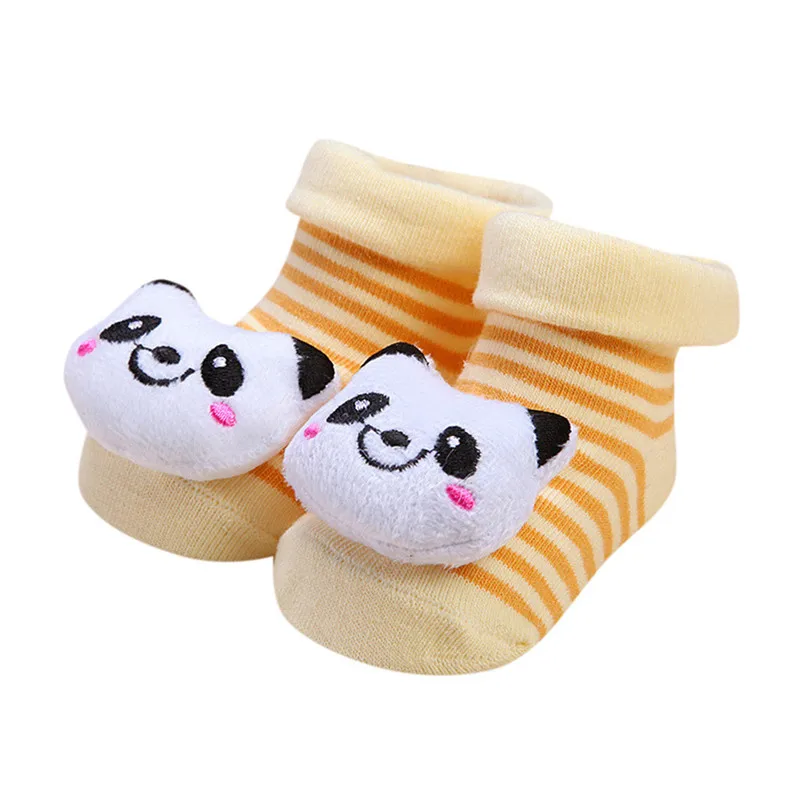 Детские носки с героями мультфильмов хлопковые носки-тапочки для малышей носки для новорожденных нескользящие носки для малышей Детские носки для малышей стерео-носки с животными - Цвет: E