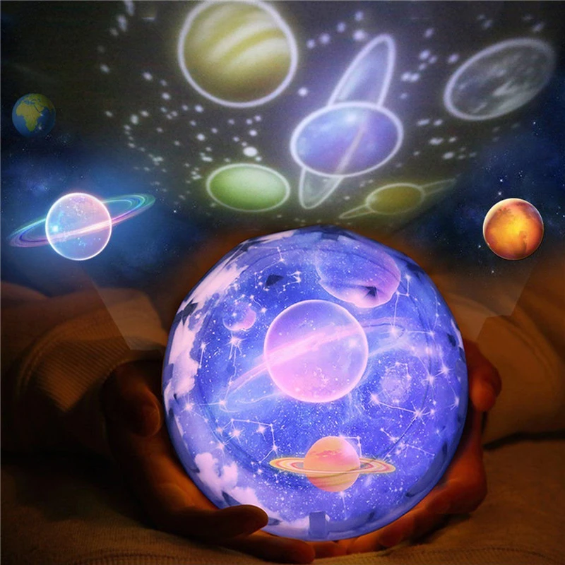 Agm Ciel Etoile Led Bebe Nuit Clignotant Lumiere Planete Univers Magique Rotatif Projecteur Usb Lampe Luminaria Veilleuse Pour Enfants Aliexpress