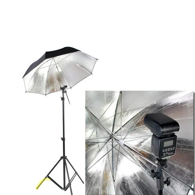 Fomito Metal Camera E Type Flash Shoe Umbrella Holder Mount Light Stand Bracket Swivel 