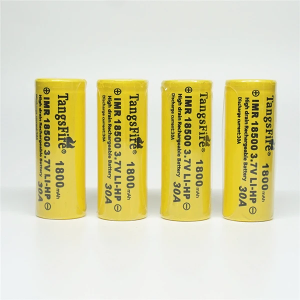 

New Hot Sale 4pcs of Flat Top IMR TangsFire 18500 1800mAh Rechargeable Battery