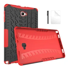 Армированный прочный силиконовый защитный чехол для samsung Galaxy Tab A A6 10,1 SM-P585 P580 с s-ручкой ударопрочный жесткий чехол на заднюю панель+ защитная пленка