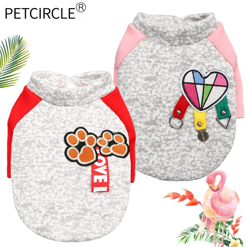 

PETCIRCLE Dog Clothes Bichon Frise Dog Clothes Teddy Bulldog Autumn Winter Clothes Puppy Clothes Cute Logo Round Neck Shirt