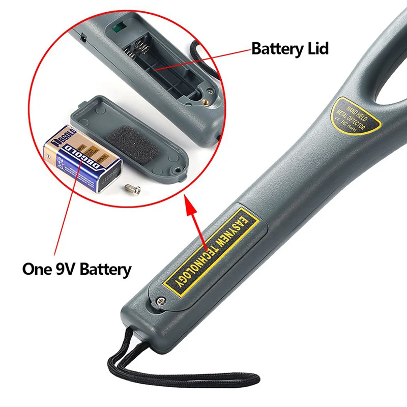 

Portable Hand Held Metal Detector Light-Weight Security Scanner Wand High Sensitivity Pinpointer DAG-ship