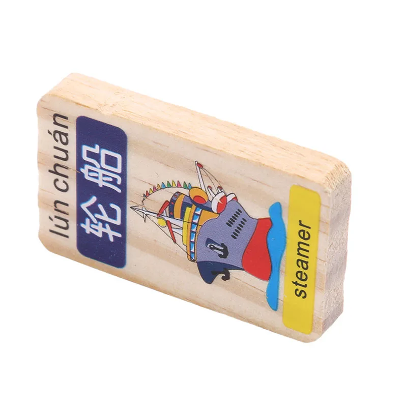 100 шт./компл. стандартное деревянное домино китайский, пиньинь цифровой домино блоки детские развивающие игрушки