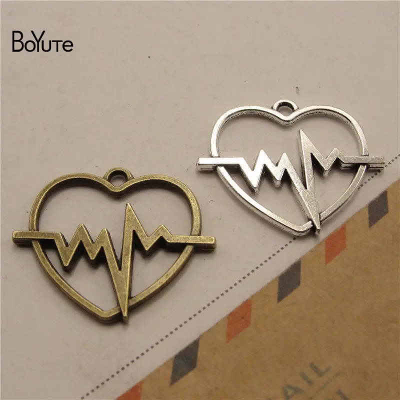 BoYuTe (50 PiecesLot) 2519MM Heart Pendant Charms Diy Vintage Hand Made Jewelry Accessories Wholesale (1)