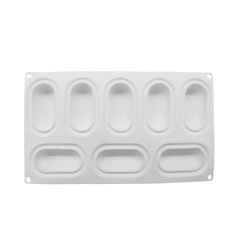 Новые силиконовые 8 полости овальной формы подушки торта Формы для Шоколад