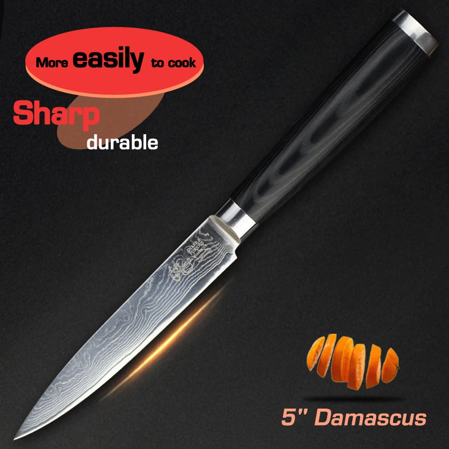 Uncategorized High Quality Kitchen Knives high quality kitchen knives promotion shop for promotional 5 inch utility damascus knife japanese vg10 stainless steel fruit micarta handle free shipping