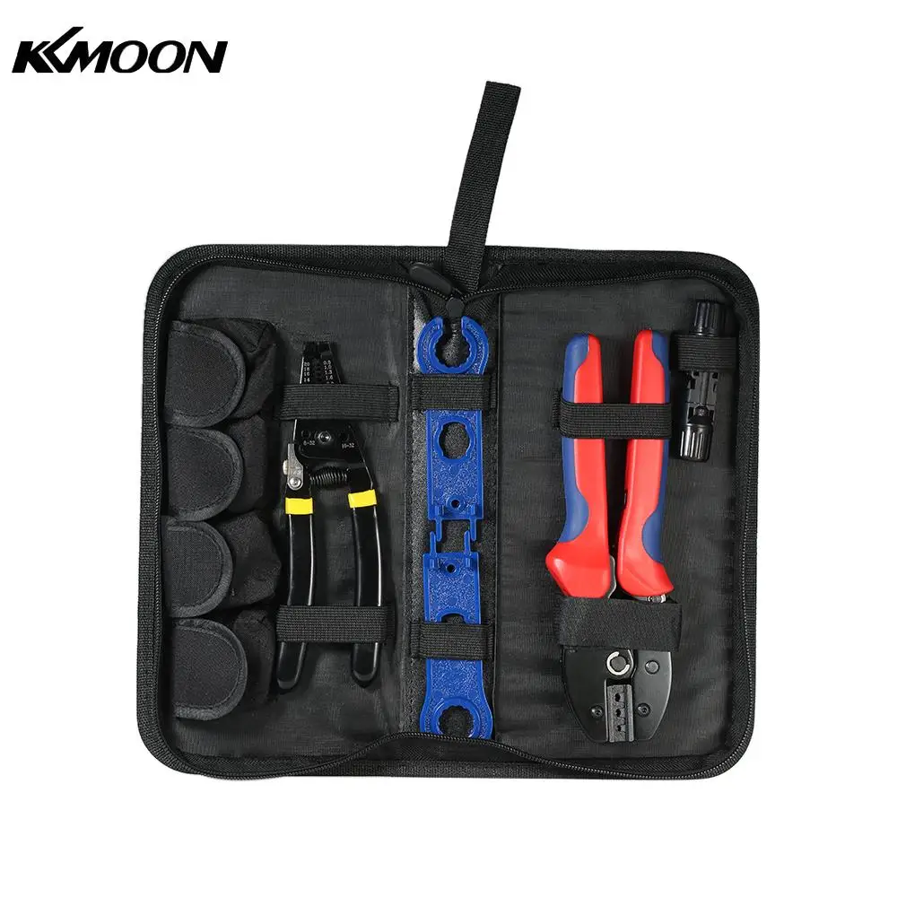 

KKmoon Solar Crimping Tool Kit Solar Connectors Solar PV Tool Kit with Stripping Crimping Tools Crimper Stripper Hand Tools Set