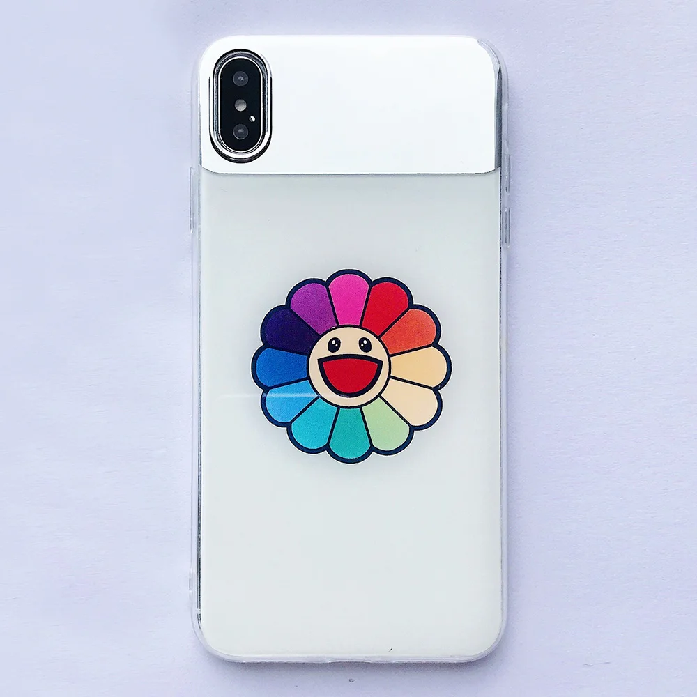 KIPX1126C_4_JONSNOW Mirror Soft Case for iPhone 6S 7 8 Plus X XS XR XS Max Cover Cases Glossy Flower Heart Pattern Mirror Protector