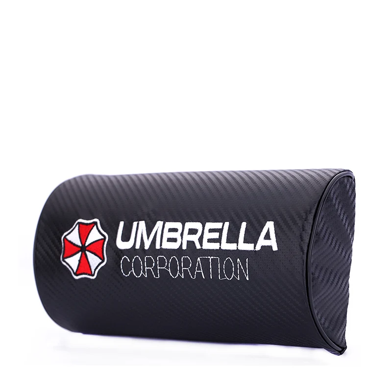 

Embroidery for Resident Evil Umbrella Corporation Car carbon fiber style headrest soft Neck Pillow for bmw audi accessories