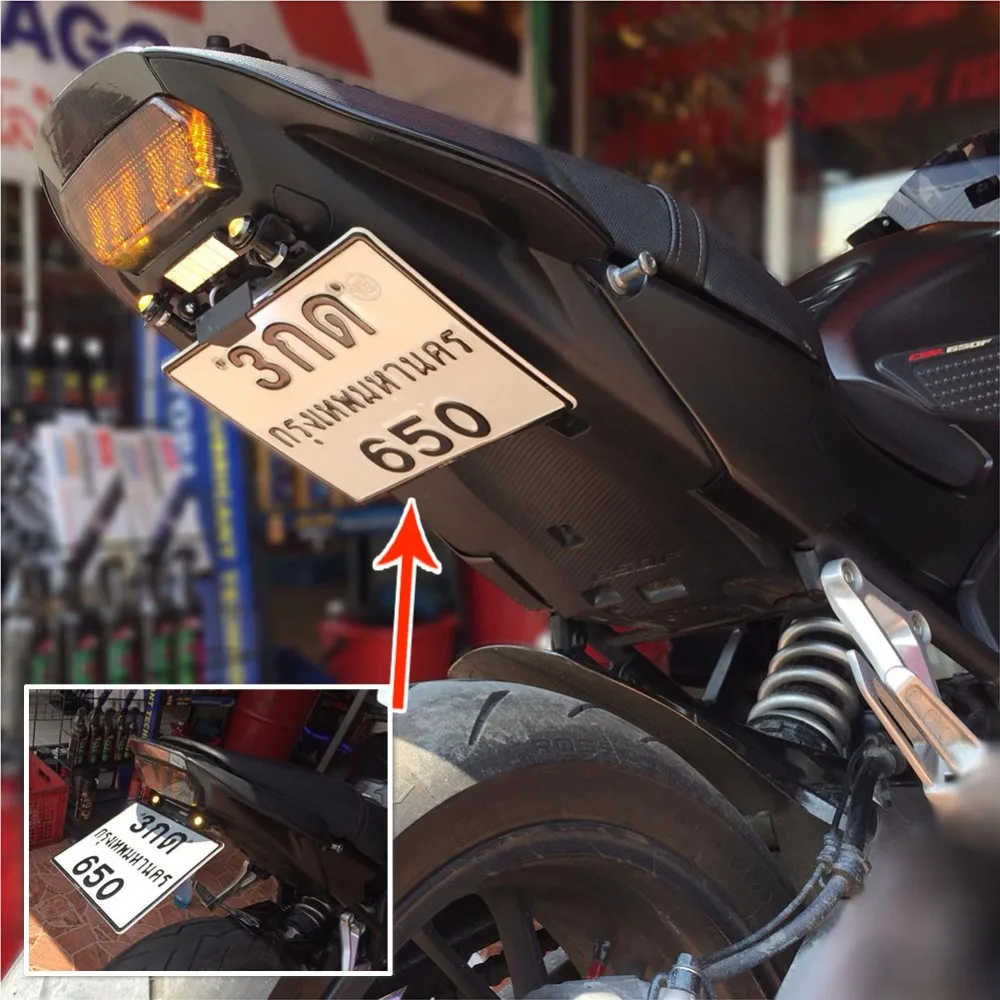 Для HONDA CBR650F CBR650 CBR- мотоцикл ХВОСТ Tidy крыло регистрации номерного знака держатель рамка светодиодный светильник