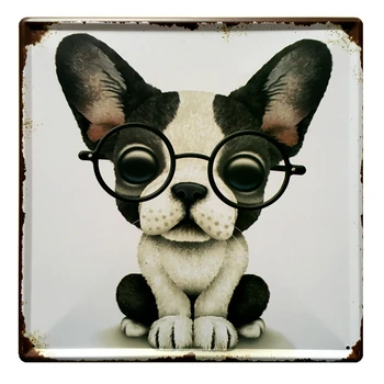 

Shabby Chic Pet Metal Tin Signs Decorative Plates For Bar Pub Home Shop Signboard Vintage Wall Decor Art Painting N173 30*30cm