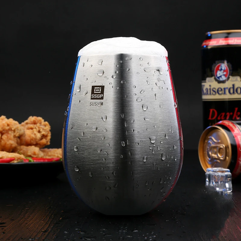 Top Grade Thickening 304 Stainless Swig Beer Mugs Monolayer Cold Drink Juice Egg Shape Eggshell Cup Household Children UNBreak | Дом и сад
