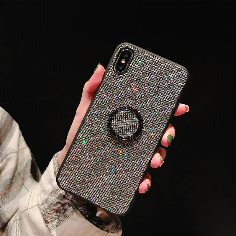

New Glitter Cover for Huawei Nova 4 Case with 360 Rotating Ring Holder Coque for Huawei Nova 3i 3 2S Case TPU+PC Fundas Capa