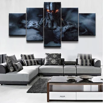 

Game Poster Canvas Printed 5 Panel Sci Fi Robot Wall Art Painting Home Decor For Living Room Pictures Modern Cuadros Artwork