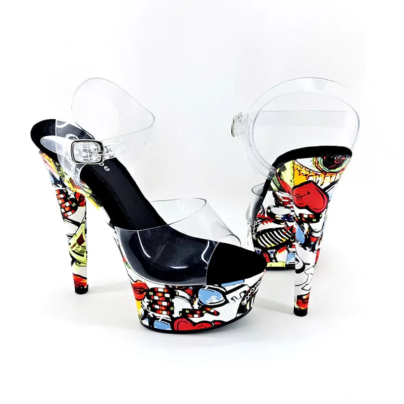 

Leecabe New designs 8inch & 7inch & 6inch high heel shoes Dance shoes Pole Dancing shoes hand made sandals Flowers platform