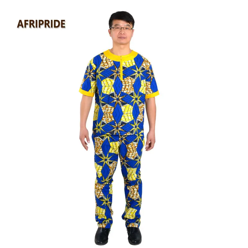 Africano Degli Uomini Vestiti Casual Tradizionale Vestito Di Stampa Della Cera Del Cotone Manica Corta Di Alta Qualita Piu Il Formato A621606 African Men Clothes African Manmen African Clothes Aliexpress