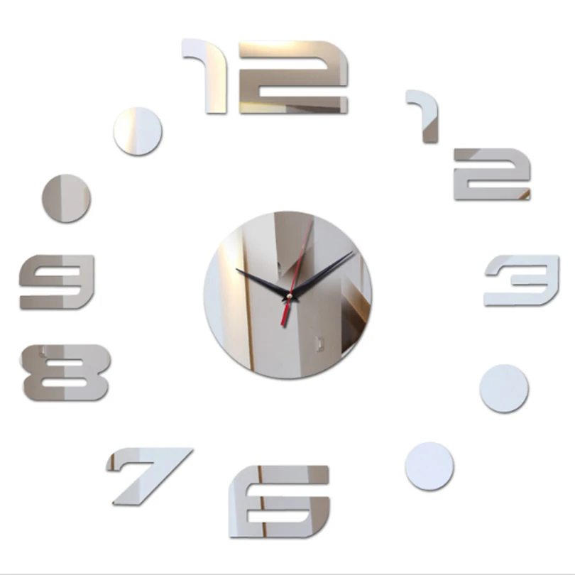 

2018 New Acrylic Mirror Wall Clocks Quartz europe Watch Diy 3d Stickers Clock Reloj De Pared Modern Horloge Large Decorative