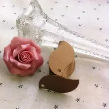 5*3 см креативный лист форма чистая Крафт-Бумага бирки Ювелирные изделия ценники карты бирки с пеньковой веревкой 1000 шт./лот