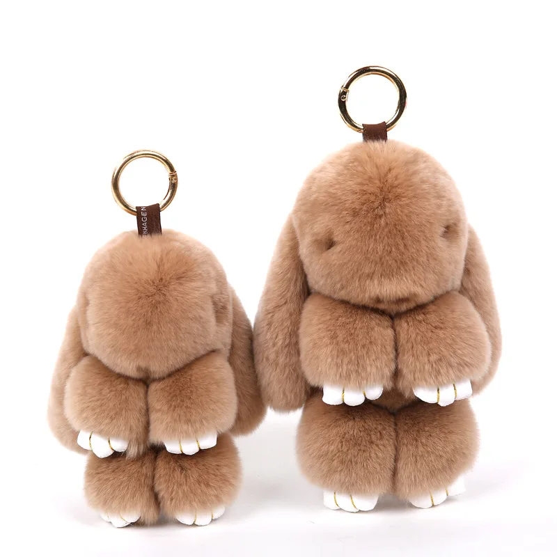 Bunny Keychain Rabbit Cute Fluffy Key chain Rex Genuine Rabbit Fur