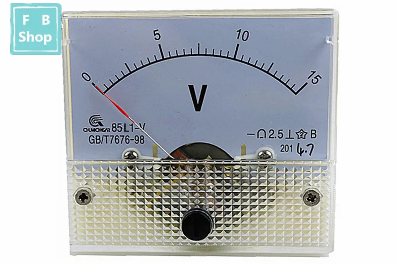 1 шт. 85L1-V 1 в 2 в 3 в 5 в 10 в 15 в 20 в 25 в 30 в 50 В AC Аналоговый вольтметр Панель измеритель напряжения 64*56 мм - Цвет: 15V