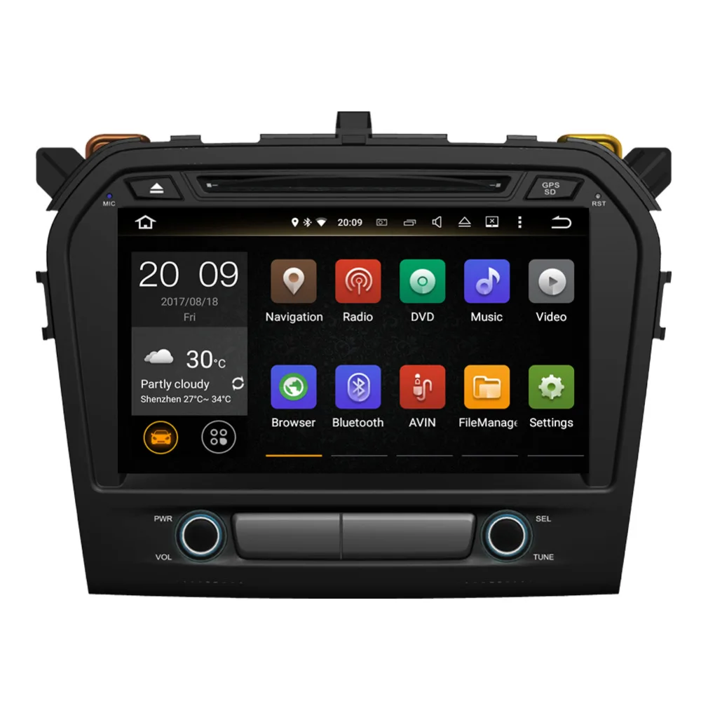 Discount 9 Inch Android 9.0 Octa Core 4GB RAM Car Radio Stereo with Multimedia Player For Suzuki Grand Vitara 2015-2019Car GPS Navigation 7