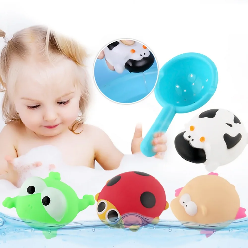 5pcs/set Baby Swimming Bathing toys Soft Vinyl Pinching Squeezing
