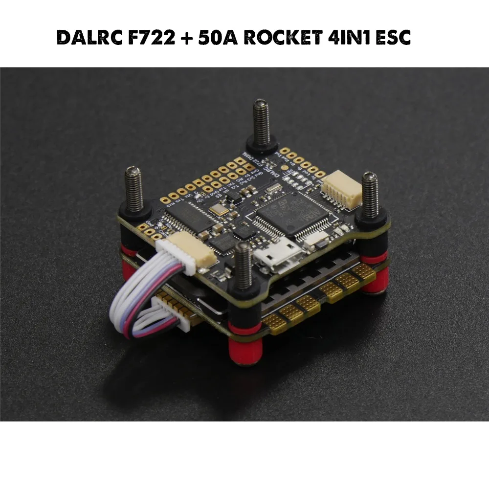 

DALRC F722 + 50A Rocket 4in1 ESC DUAL STM32F722RGT6 Flight Controller Built-in OSD BEC 5V 12A F7 MCU6000&ampICM20602 VS F4