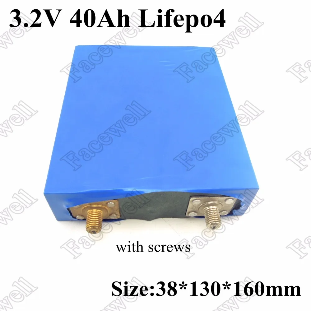 

Lifepo4 3.2v 40ah battery real capacity 42ah lifepo4 battery can build 12V battery for panel solar ebike car UPS power supply