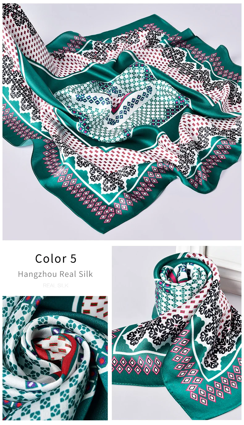 Натуральный шелковый платок для женщин в горошек Шелковый квадратный шарф платок тонкий китайский чистый Шелковый платок 65x65 см