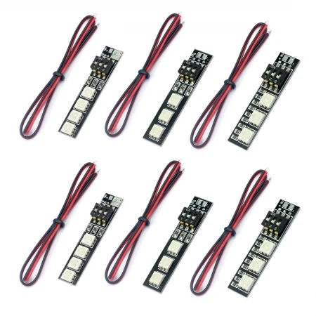 

6pcs RGB 5050 LED Light Board 5V 12V 16V 3S 4S 7 Colors Switch for RC 250 QAV250 FPV Quadcopter Multicopter