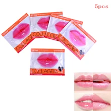 5 шт. изображения кристаллическая коллагеновая маска для губ отшелушивающий скраб для губ Полный увлажняющий пластырь против морщин женский розовый Уход за губами