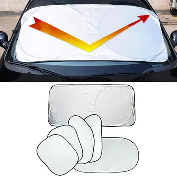 

Folding Silvering Reflective Car Windshield Window Sun Shade Visor Shield Cover Suction Cup Car Sunscreen Curtain new