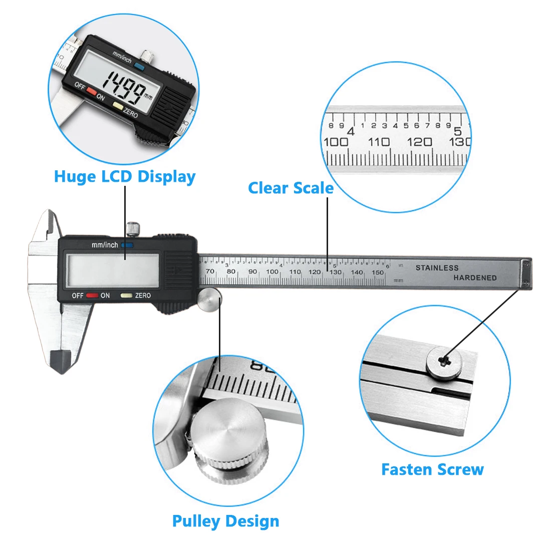 Buy Stainless Steel Electronic Depth Gauge Measuring Instruments Tool 6 inch