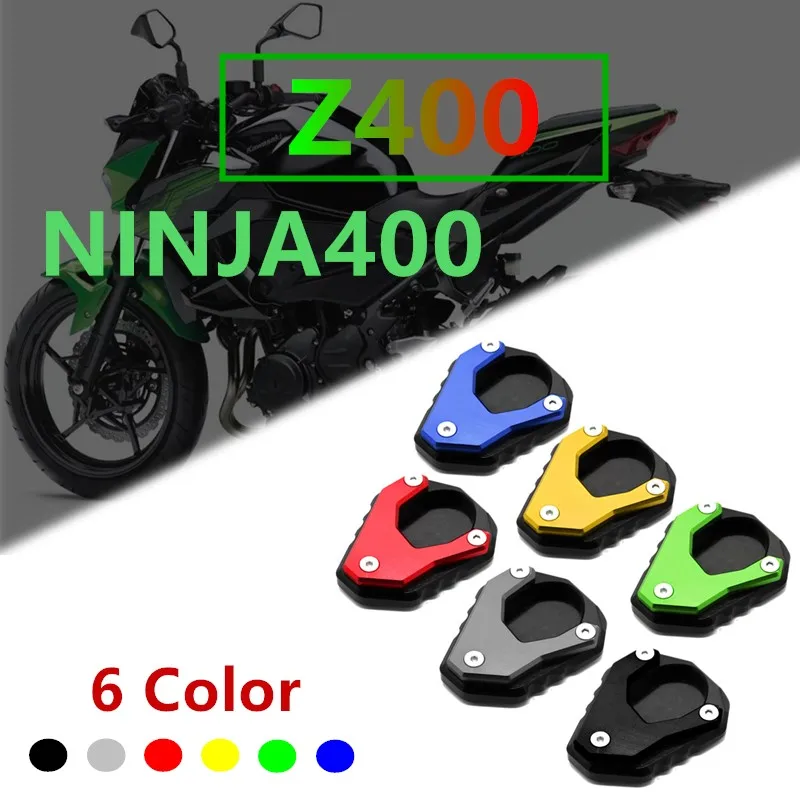 

For KAWASAKI NINJA400 Z400 Logo Ninja400 Z400 Kickstand Sidestand Stand Extension Enlarger Pad for Z400 Ninja400 2018 2019 2020