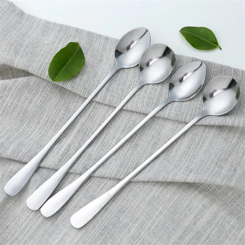 

High Grade Stainless Steel Long Handle Coffee & Tea Spoons For Kitchen Utensils Fruit Juice Mixing Spoon Kitchen Tools TW008