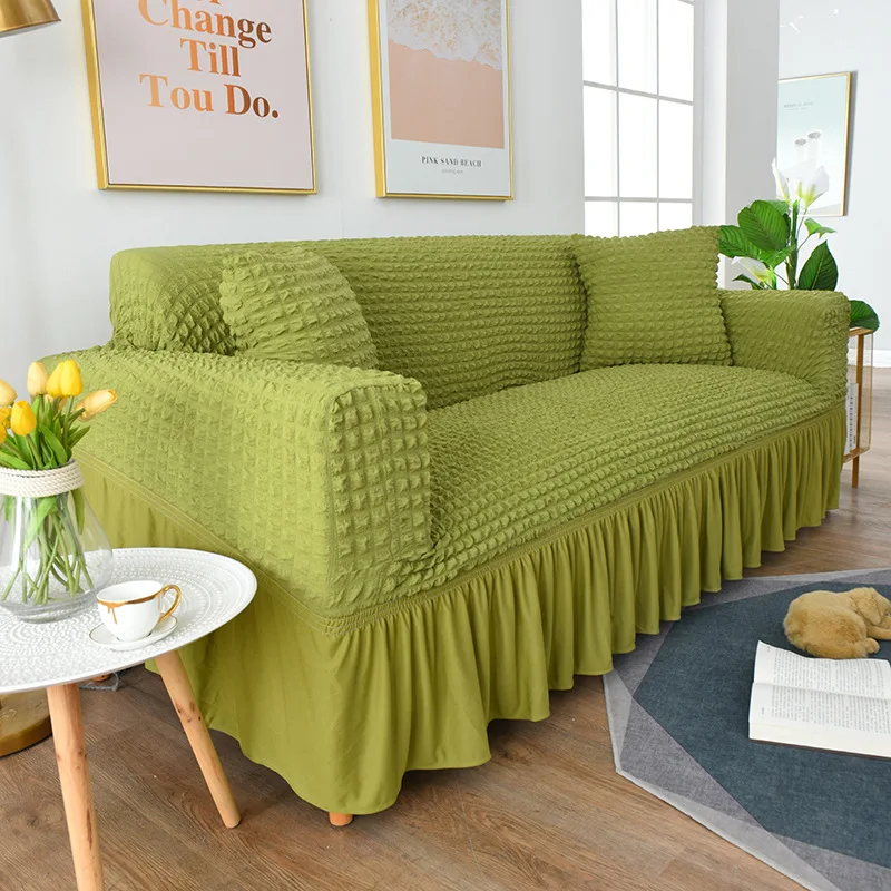 Жаккардовый диван крышка с юбкой стрейч универсальный чехол для дивана мебель чехол для гостиной один/два/три/Четыре местный
