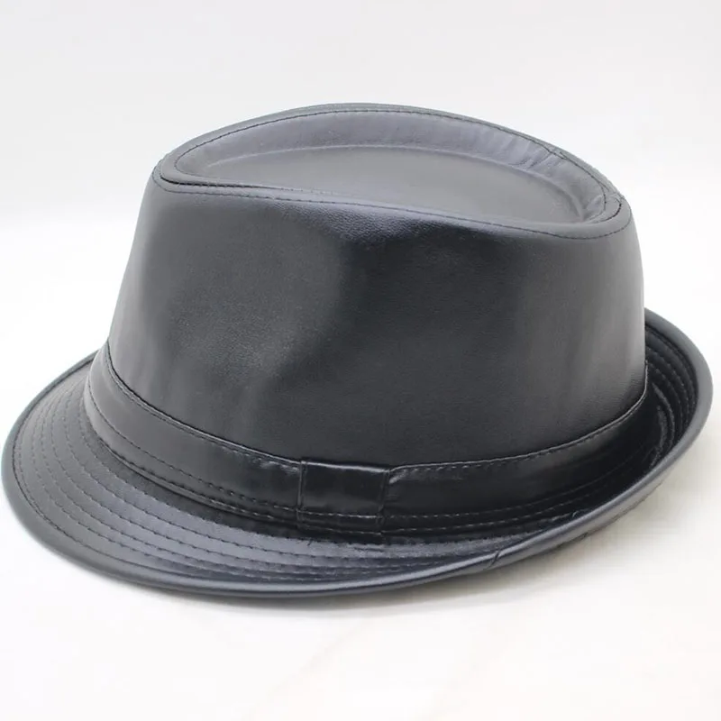 SUOGRY Новые Fedoras Модные ПУ Джаз маленькая фетровая шляпа искусственная кожа твердые мужские женские шапки популярные винтажные шляпки