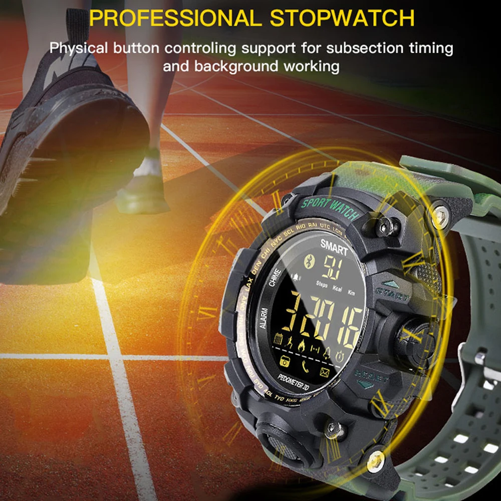 الرجال المرأة الرياضية اللياقة البدنية أسورة ساعة ذكية للماء إنذار طويلة الاستعداد العسكرية Smartwatch مقياس مسافة السير بالبلوتوث ساعة معصم الرجال المرأة الرياضية اللياقة البدنية أسورة ساعة ذكية للماء إنذار طويلة الاستعداد العسكرية Smartwatch مقياس مسافة السير بالبلوتوث ساعة معصم